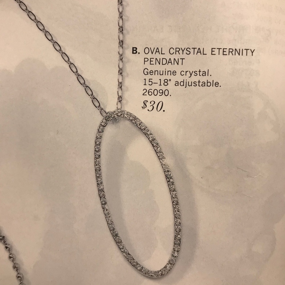Oval Crystal Eternity Pendant